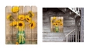 Trendy Decor 4U Country Sunflowers by Anthony Smith, Printed Wall Art on a Large Wood Picket Fence, 16" x 20"